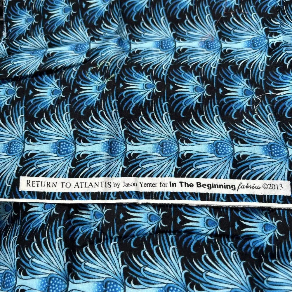 Return To Atlantis Jason Yenter In The Beginning Cotton Quilting Fabric Blue
